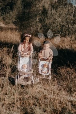 Kinderwagen Mit Textilbezug Pushchair Natur D'Amour Baby Nurse Smoby Für Eine 42 Cm Große Puppe, Griffhöhe 58 Cm Ab 18 Monaten SM254018 -Spielzeugpuppen Geschäft 254018 d smoby bugy kocik