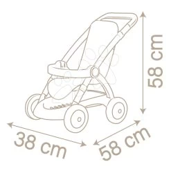 Kinderwagen Mit Textilbezug Pushchair Natur D'Amour Baby Nurse Smoby Für Eine 42 Cm Große Puppe, Griffhöhe 58 Cm Ab 18 Monaten SM254018 -Spielzeugpuppen Geschäft 254018 h smoby bugy kocik