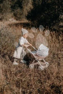 Kinderwagen Mit Textilbezug Pram Natur D'Amour Baby Nurse Smoby Für Eine 42 Cm Große Puppe, Griffhöhe 58 Cm Ab 18 Monaten SM254118 -Spielzeugpuppen Geschäft 254118 ch smoby kocik