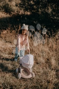 Kinderwagen Mit Textilbezug Pram Natur D'Amour Baby Nurse Smoby Für Eine 42 Cm Große Puppe, Griffhöhe 58 Cm Ab 18 Monaten SM254118 -Spielzeugpuppen Geschäft 254118 h smoby kocik