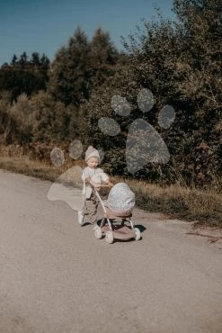 Kinderwagen Mit Textilbezug Pram Natur D'Amour Baby Nurse Smoby Für Eine 42 Cm Große Puppe, Griffhöhe 58 Cm Ab 18 Monaten SM254118 -Spielzeugpuppen Geschäft 254118 i smoby kocik