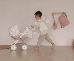 Kinderwagen Mit Textilbezug Pram Natur D'Amour Baby Nurse Smoby Für Eine 42 Cm Große Puppe, Griffhöhe 58 Cm Ab 18 Monaten SM254118 -Spielzeugpuppen Geschäft 254118 l smoby kocik