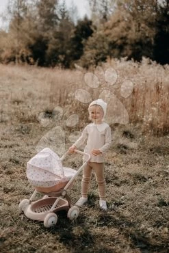 Kinderwagen Mit Textilbezug Pram Natur D'Amour Baby Nurse Smoby Für Eine 42 Cm Große Puppe, Griffhöhe 58 Cm Ab 18 Monaten SM254118 -Spielzeugpuppen Geschäft 254118 p smoby kocik