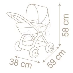 Kinderwagen Mit Textilbezug Pram Natur D'Amour Baby Nurse Smoby Für Eine 42 Cm Große Puppe, Griffhöhe 58 Cm Ab 18 Monaten SM254118 -Spielzeugpuppen Geschäft 254118 r smoby kocik