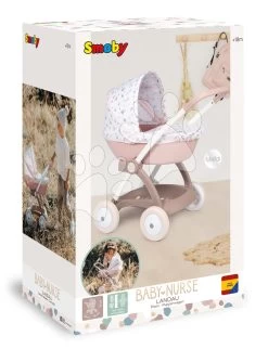 Kinderwagen Mit Textilbezug Pram Natur D'Amour Baby Nurse Smoby Für Eine 42 Cm Große Puppe, Griffhöhe 58 Cm Ab 18 Monaten SM254118 -Spielzeugpuppen Geschäft 254118 t smoby kocik