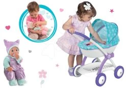 Set Tiefer Puppenwagen Für 42 Cm Puppe Frozen Disney Smoby Und Minikiss-Puppe Mit Sound Und Schnuller -Spielzeugpuppen Geschäft 254146set 2 a smoby set