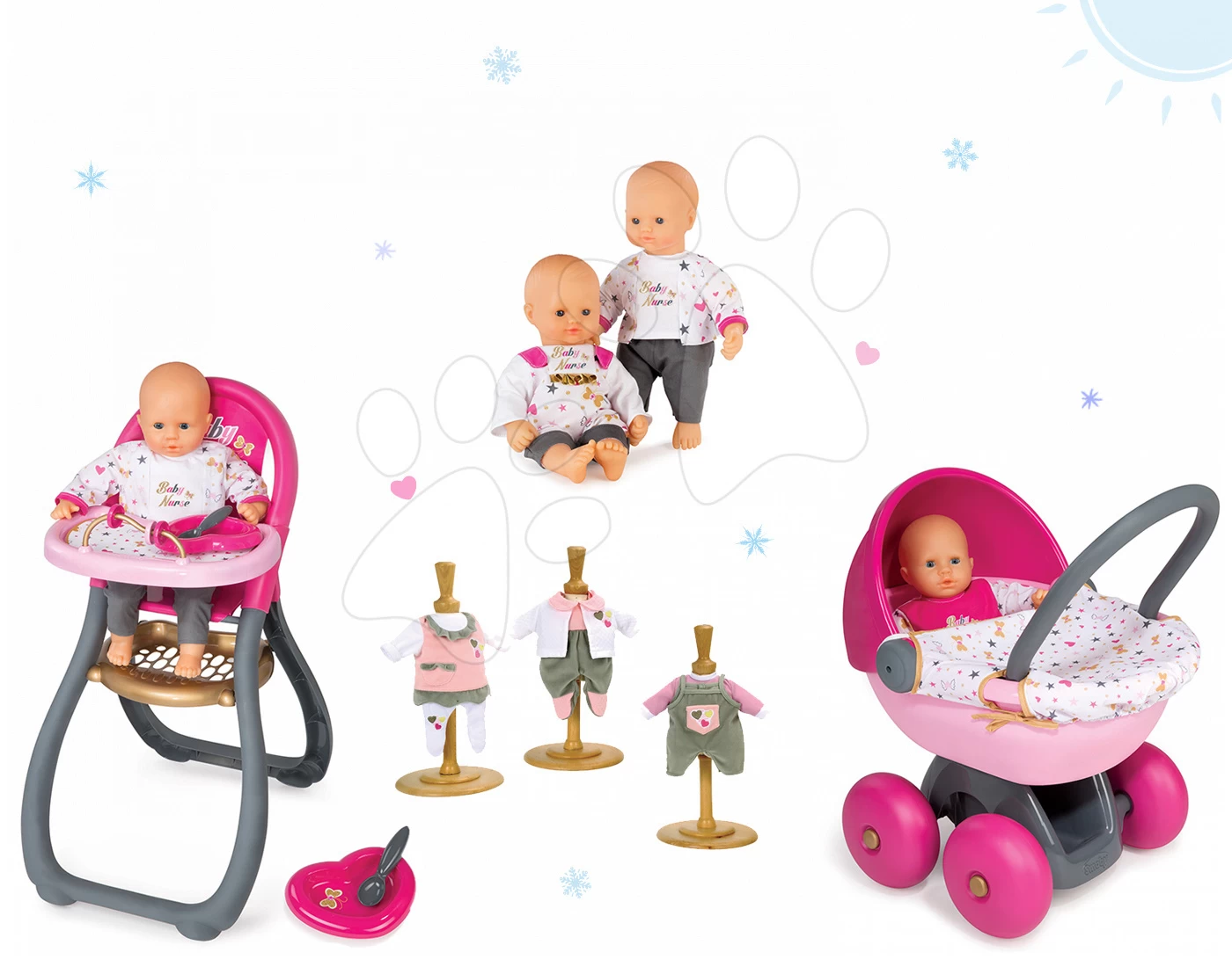 Puppenset Baby Nurse Gold Edition Smoby Mit Esszimmerstuhl, Tiefem Puppenwagen Und 1 Kleid 19 Puppenset Baby Nurse Gold Edition Smoby Mit Esszimmerstuhl, Tiefem Puppenwagen Und 1 Kleid – Bild 17