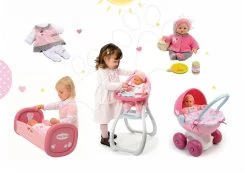 Minikiss Smoby Puppenset 27 Cm Wiege Esszimmerstuhl Mit Karussell Und Tiefem Puppenwagen (56 Cm Griff) Ab 18 Monaten -Spielzeugpuppen Geschäft 29122015 26665e083575d131d8539511361ca8ff