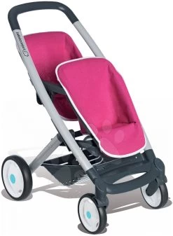 Set Kinderwagen Für Zwei Puppen Maxi Cosi & Quinny Smoby (Griff 65,5 Cm) Und Autositz