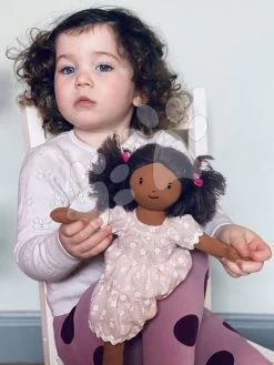 Stoffpuppe Mia Rag Doll ThreadBear 35 Cm Aus Feiner Weicher Baumwolle Mit Dunklen Haaren